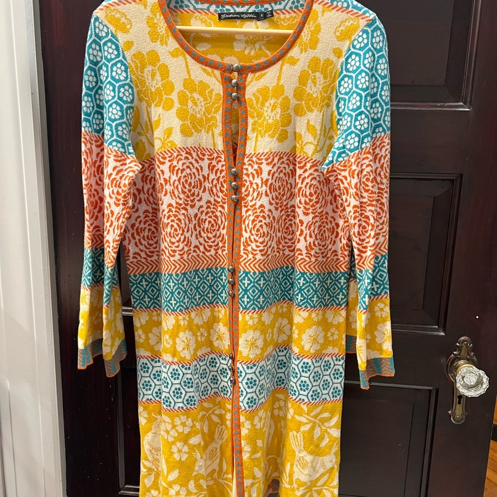 Gudrun Sjoden Multicolor Floral Long Cardigan